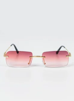 Princess Polly Reynton Sunglasses Dark  Red Cheap