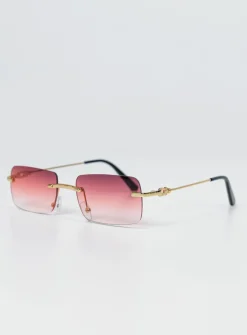 Princess Polly Reynton Sunglasses Dark  Red Cheap
