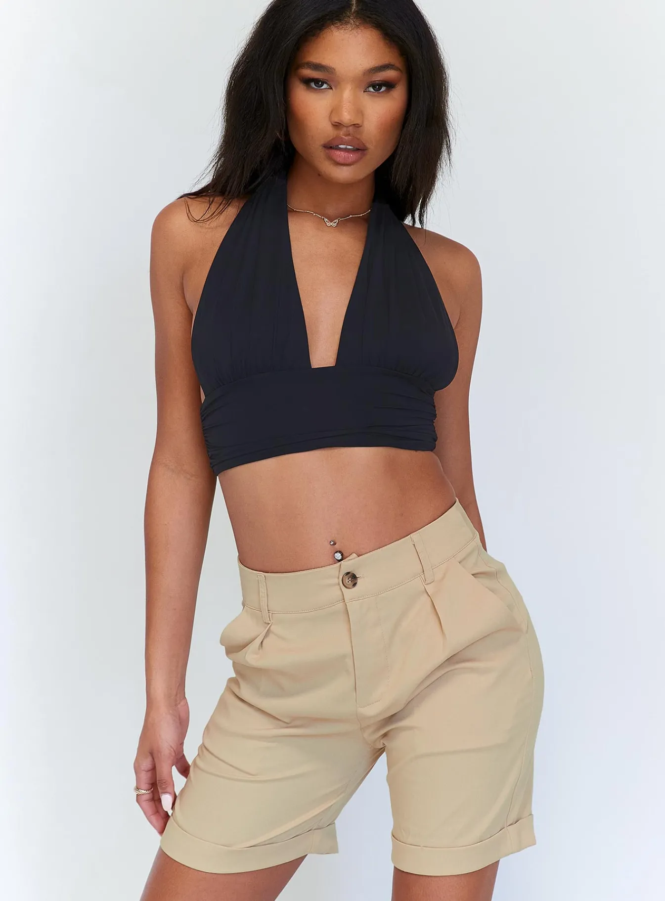Princess Polly Rhys Shorts Cream Hot