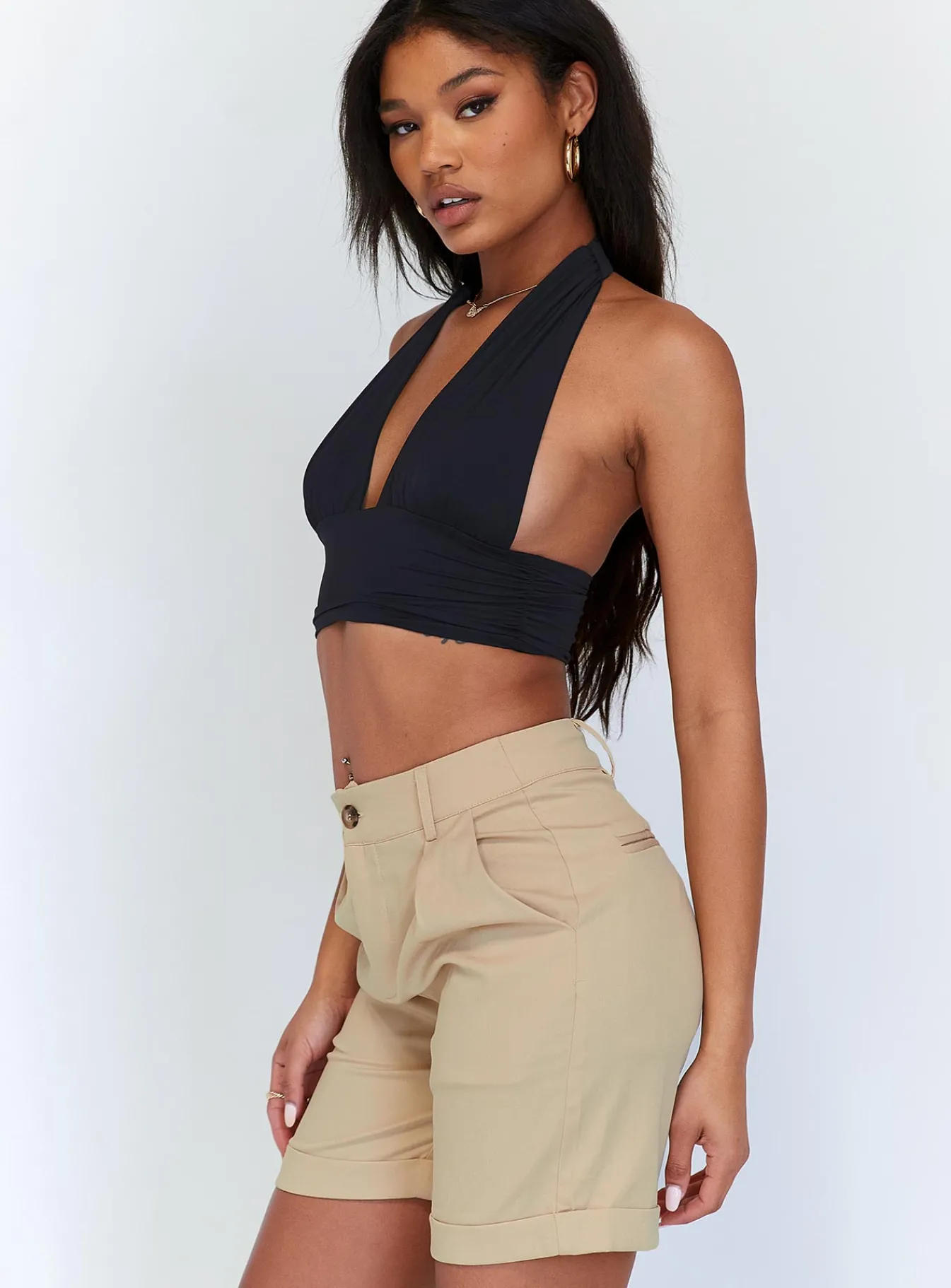Princess Polly Rhys Shorts Cream Hot