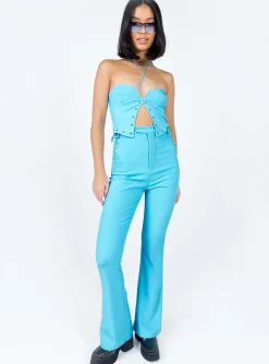 Princess Polly Rhythm Stud Top Blue Store