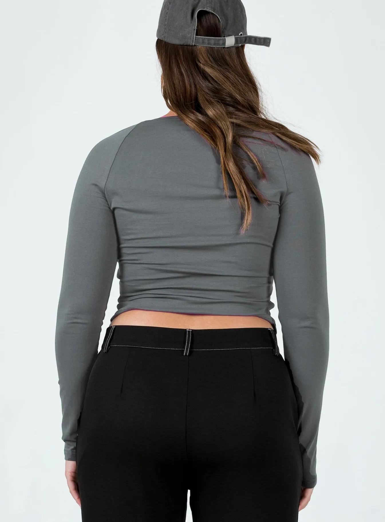 Princess Polly Ribsi Long Sleeve Top Grey Sale