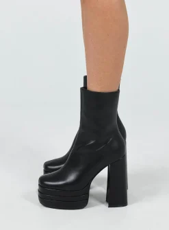 Princess Polly Ricardo Platform Ankle Boots  Black Cheap