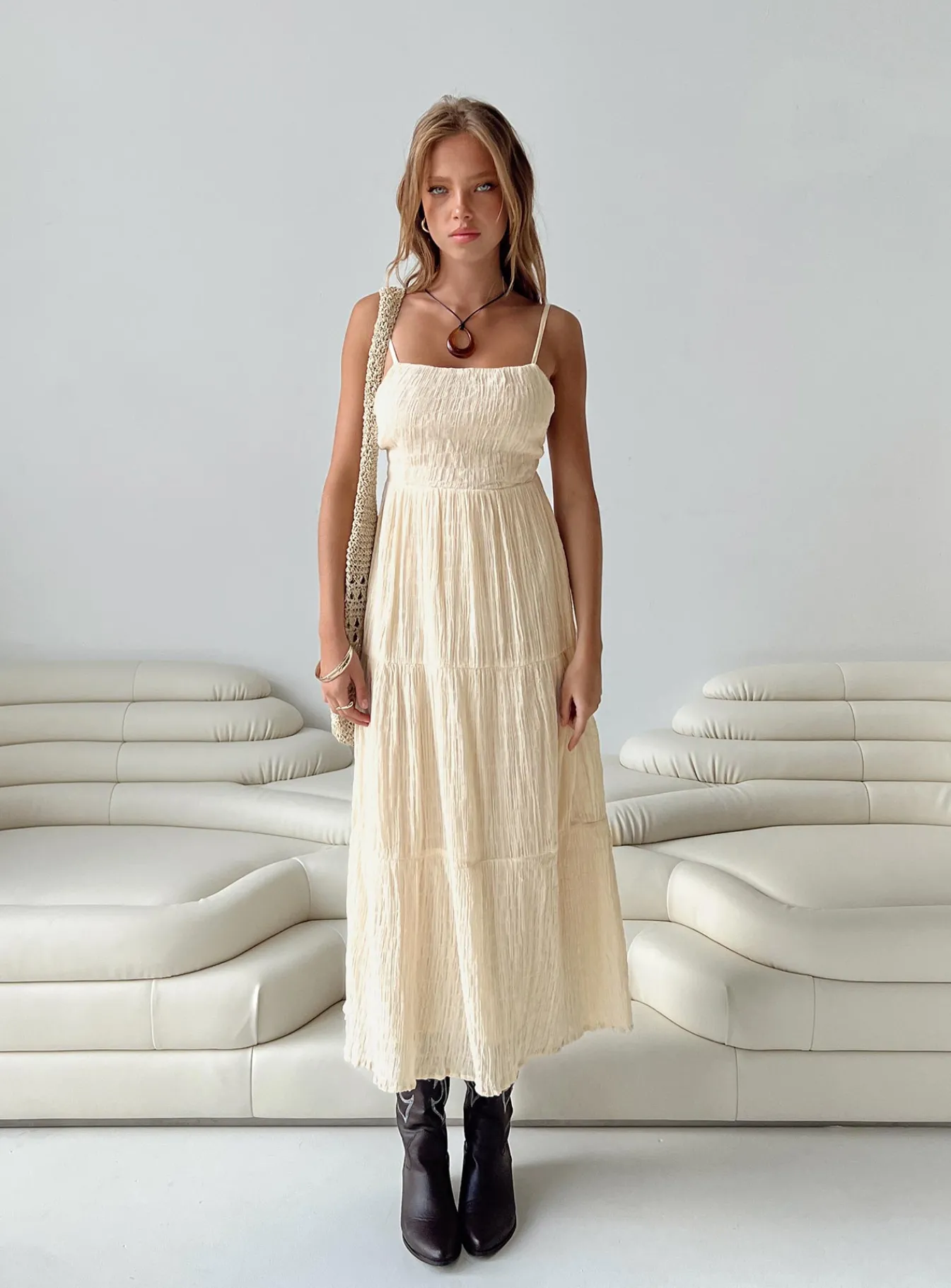 Princess Polly Ricci Maxi Dress Ivory Best Sale