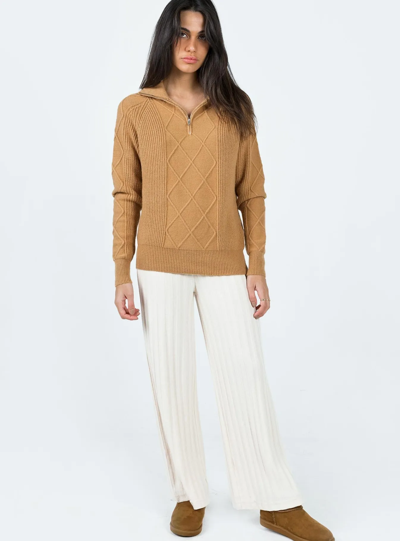 Princess Polly Richards Sweater Camel Cheap