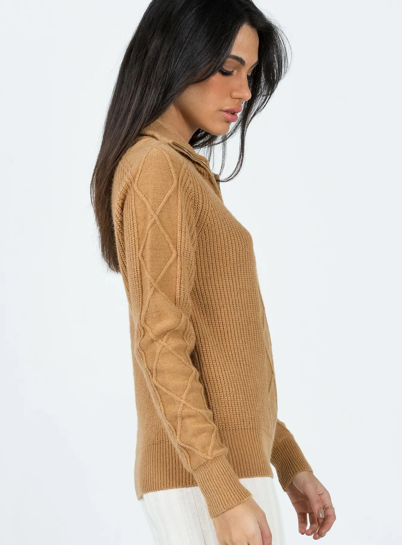 Princess Polly Richards Sweater Camel Cheap