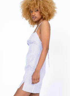 Princess Polly Richie Mini Dressstripe Blue Best Sale
