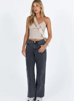 Princess Polly Riri Wide Leg Jeans Washed Black Online