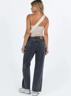 Princess Polly Riri Wide Leg Jeans Washed Black Online