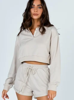 Princess Polly Rise &Amp; Lounge Shorts Beige Shop