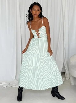 Princess Polly Rise Up Maxi Dress  Green Cheap