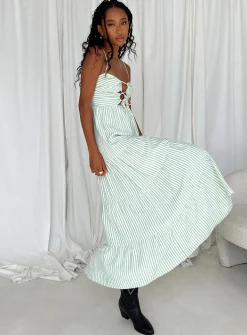 Princess Polly Rise Up Maxi Dress  Green Cheap