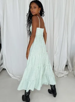 Princess Polly Rise Up Maxi Dress  Green Cheap