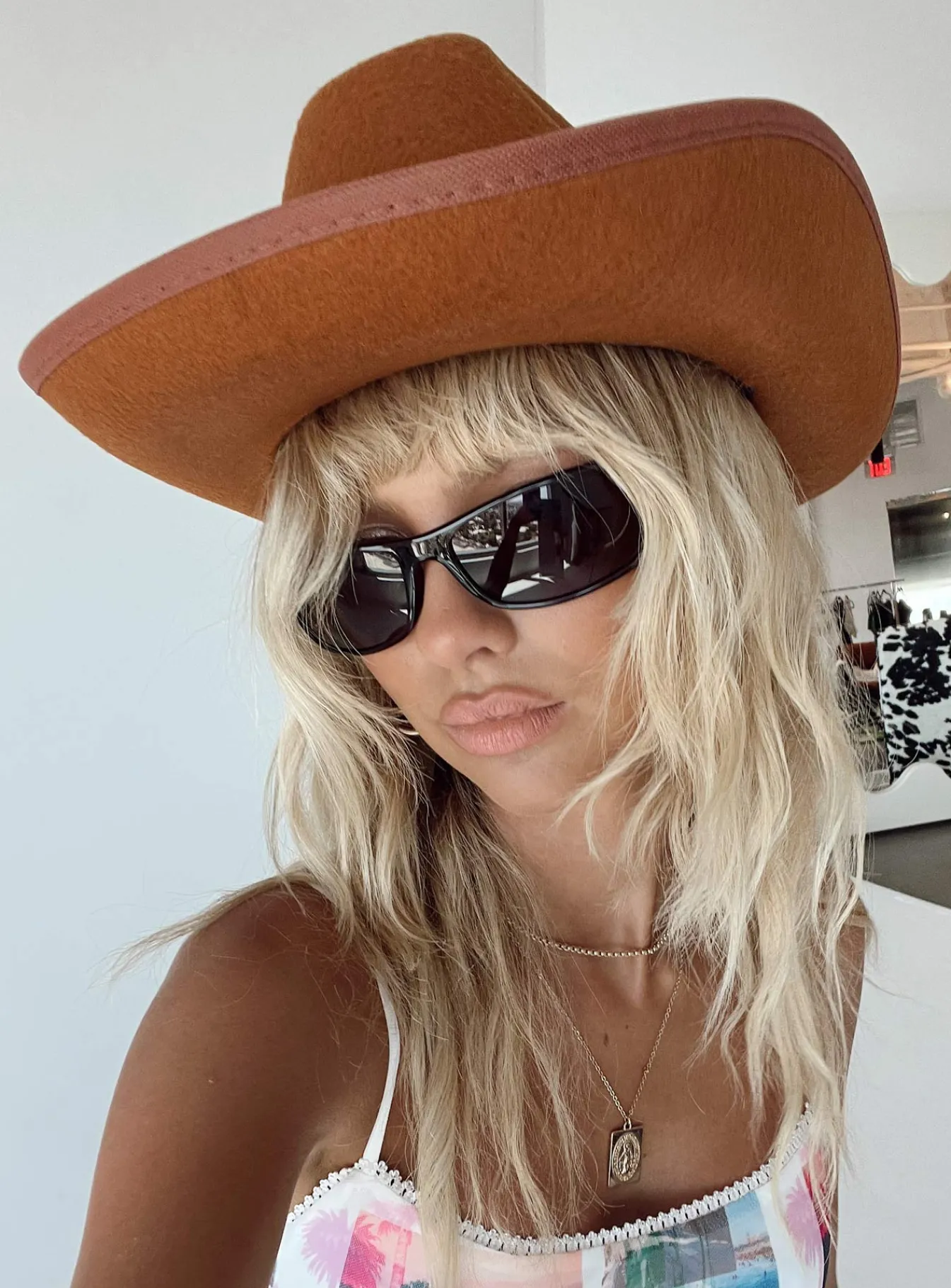 Princess Polly Rissell Rhinestone Cowboy Hat Brown Best
