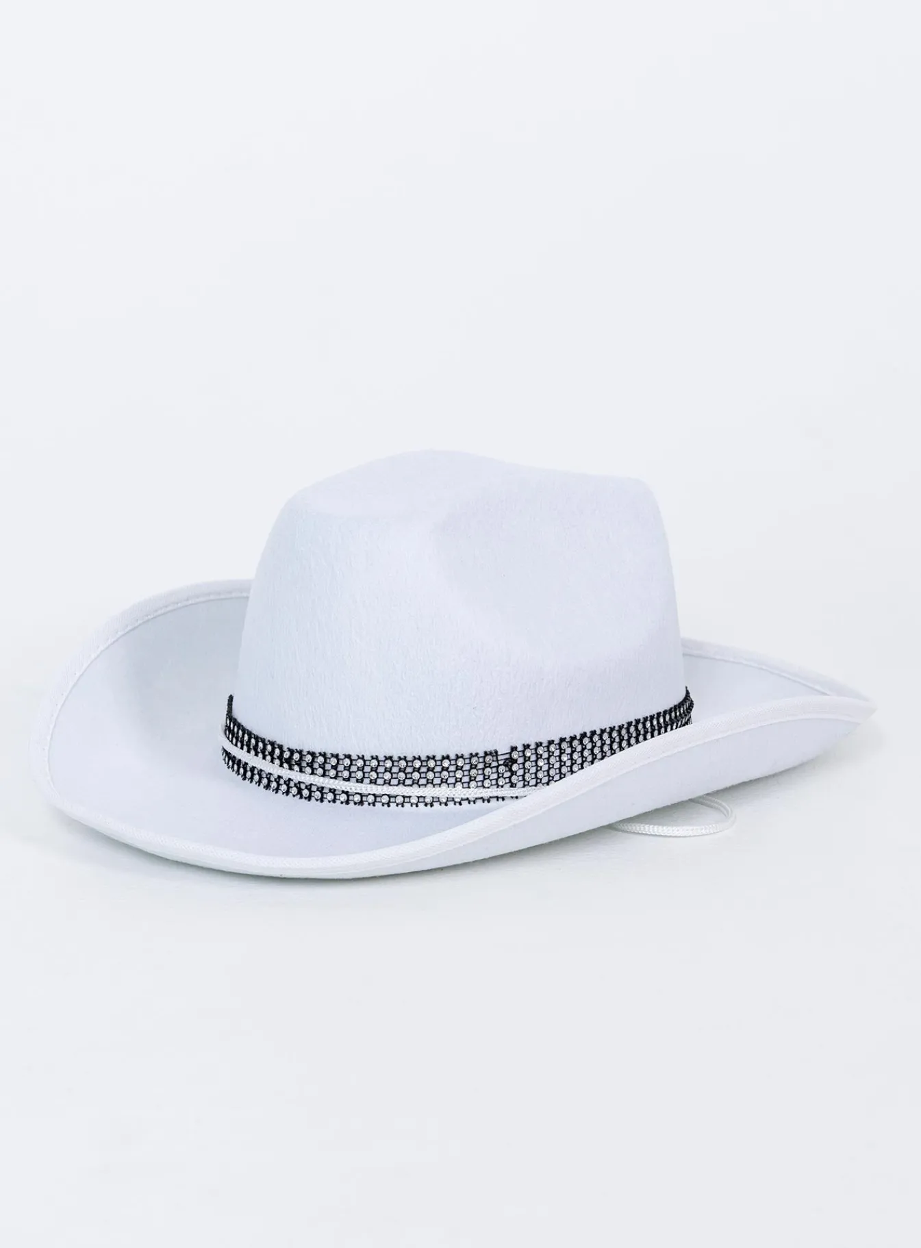 Princess Polly Rissell Rhinestone Cowboy Hat White Hot