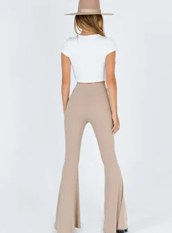 Princess Polly Rita Roberts Flares   Beige Store