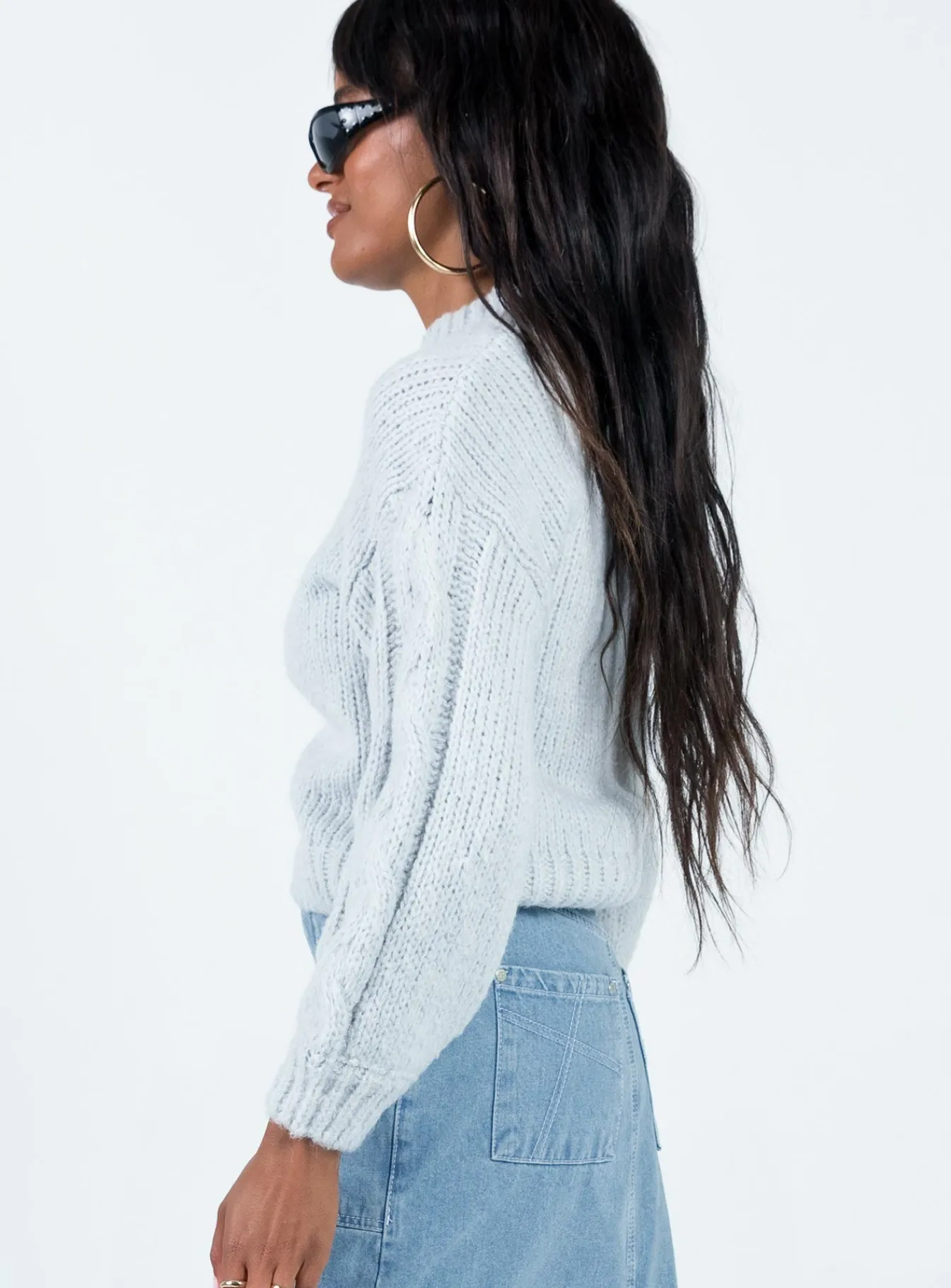 Princess Polly Ritson Sweater Grey Flash Sale