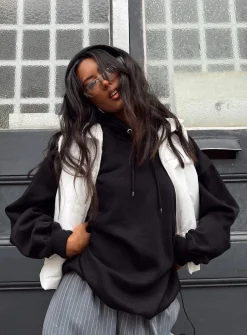 Princess Polly Ritu Oversized Hoodie  Black Cheap