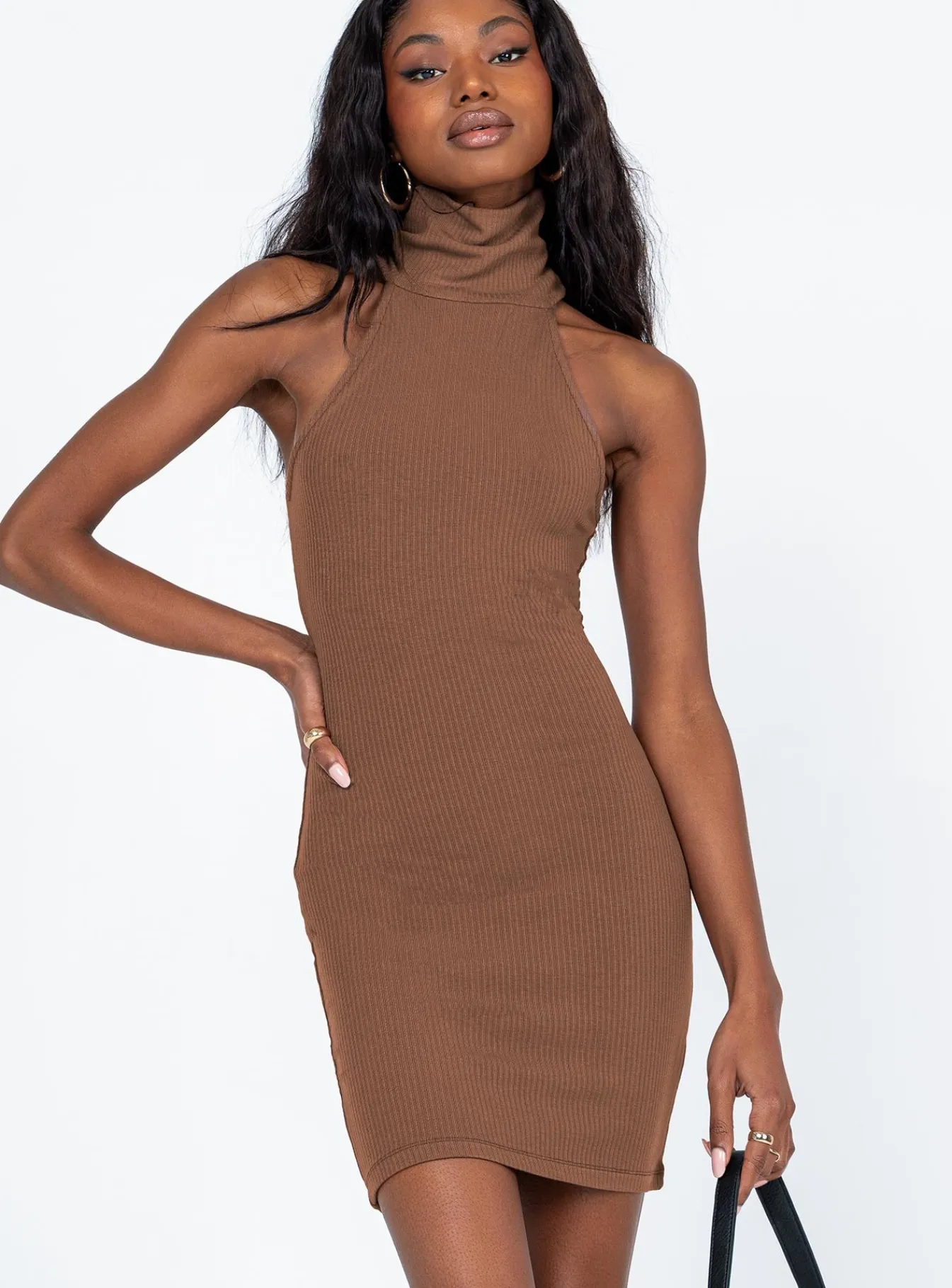 Princess Polly River Mini Dress Brown New