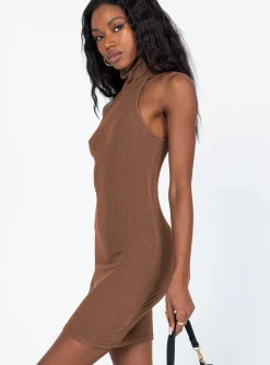 Princess Polly River Mini Dress Brown New