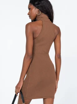 Princess Polly River Mini Dress Brown New