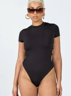 Princess Polly Riverstone Bodysuit  Black Hot