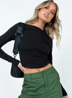 Princess Polly Rixie Long Sleeve Top  Black Store