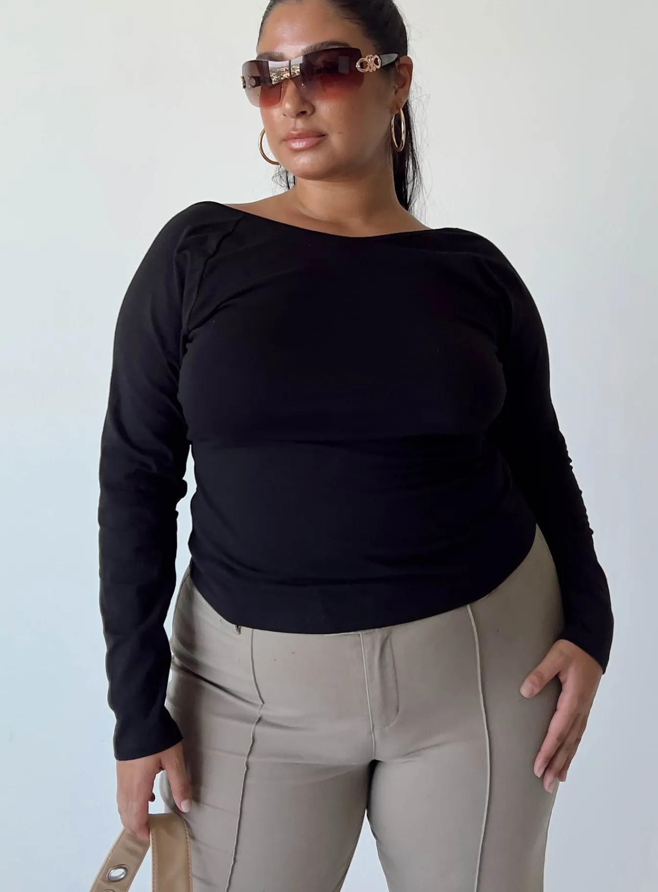 Princess Polly Rixie Long Sleeve Topcurve Black Outlet
