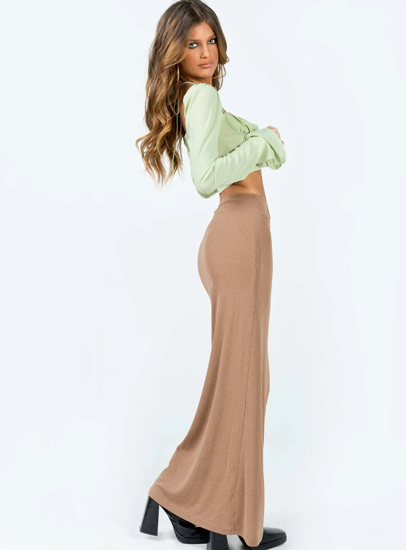 Princess Polly Robbin Maxi Skirt Beige Flash Sale