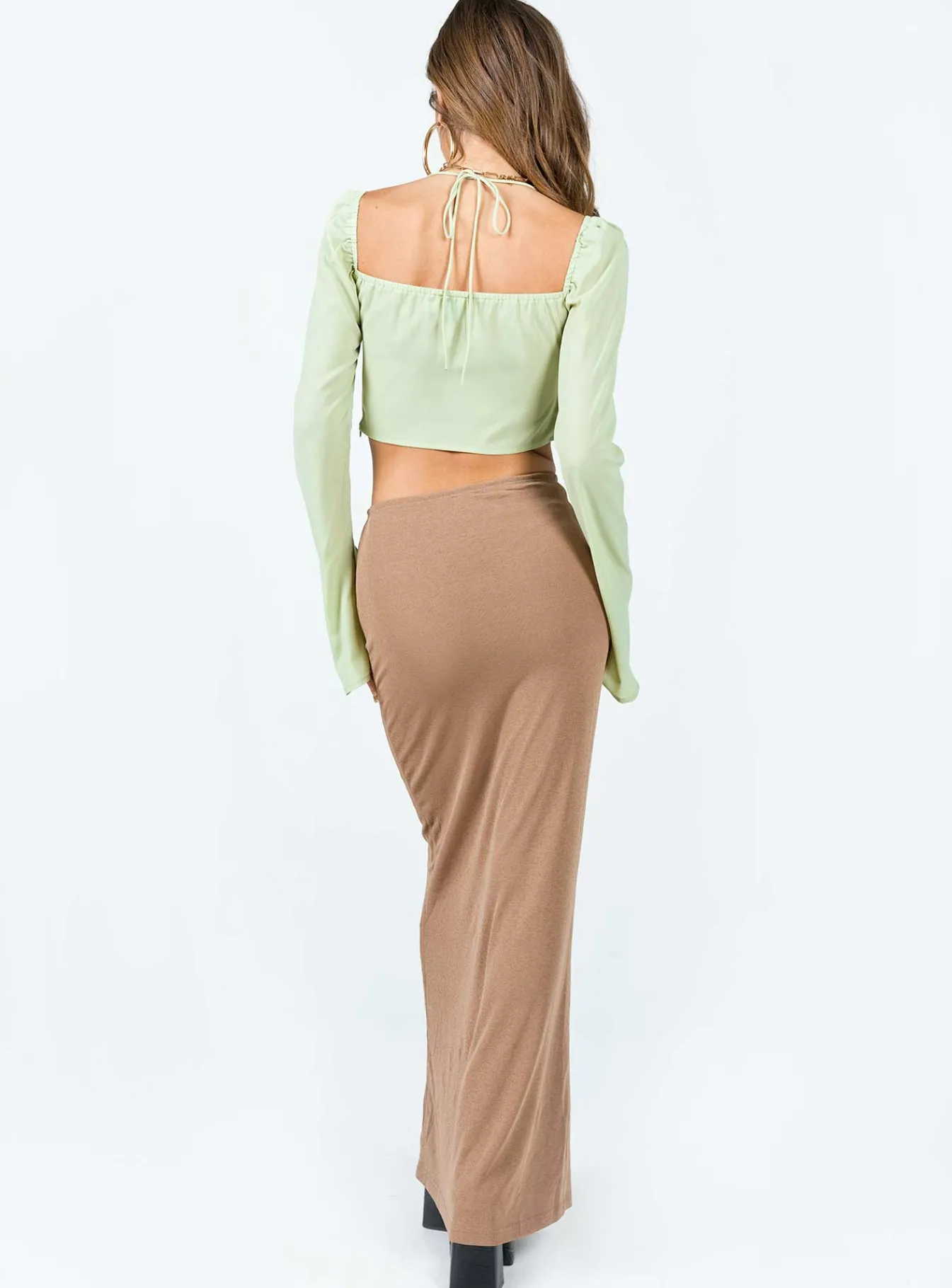 Princess Polly Robbin Maxi Skirt Beige Flash Sale
