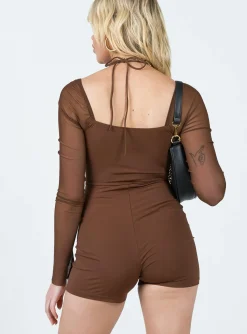 Princess Polly Robyn Romper  Brown Best Sale