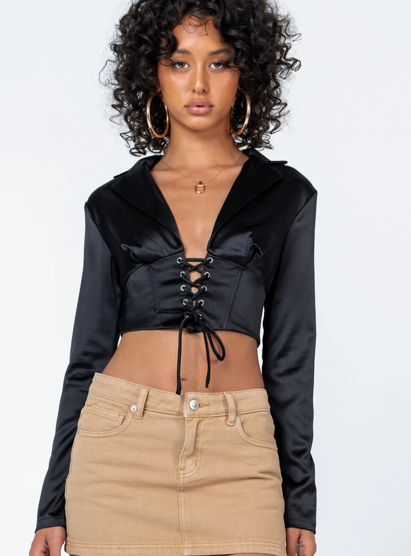 Princess Polly Rochelle Long Sleeve Top Black Fashion