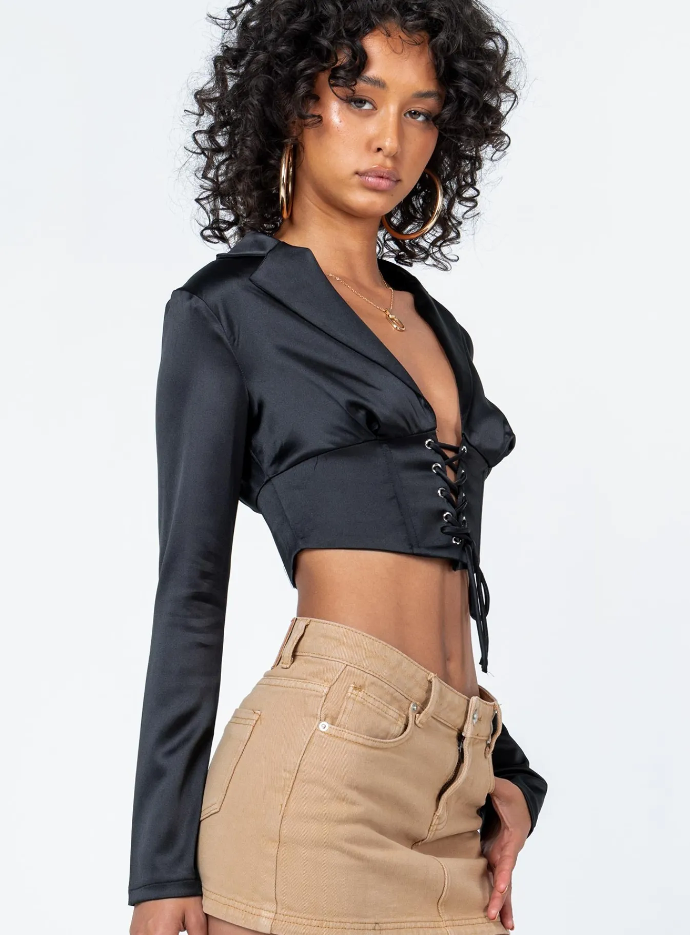 Princess Polly Rochelle Long Sleeve Top Black Fashion