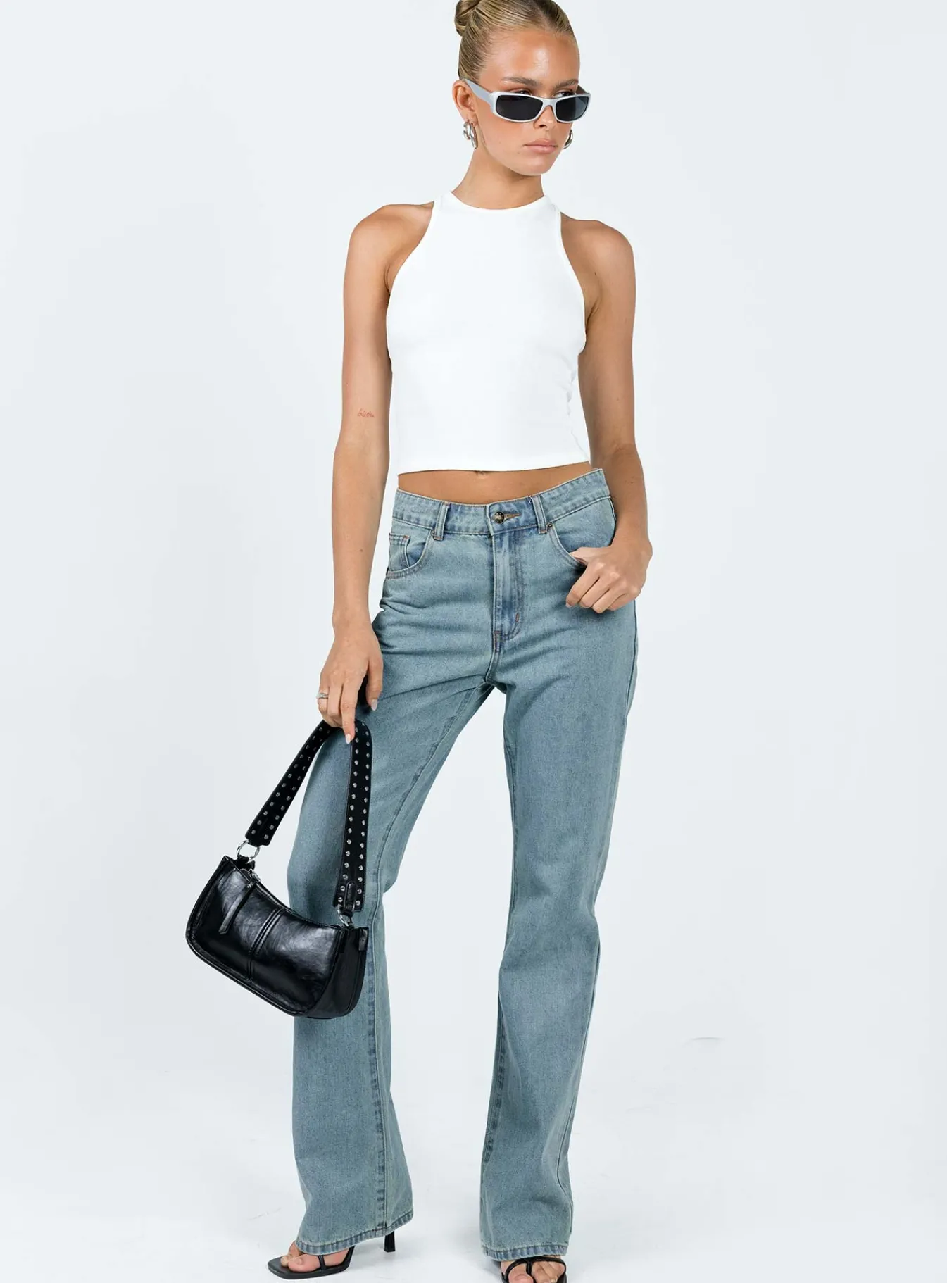 Princess Polly Rome Pants Light Denim Clearance