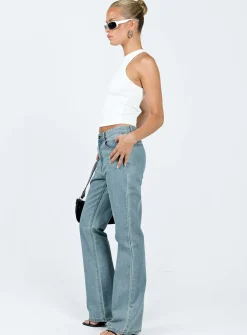 Princess Polly Rome Pants Light Denim Clearance