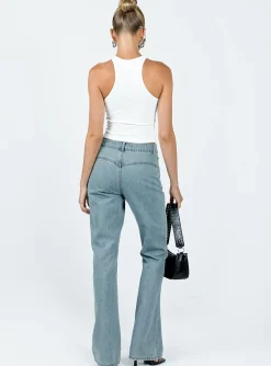 Princess Polly Rome Pants Light Denim Clearance