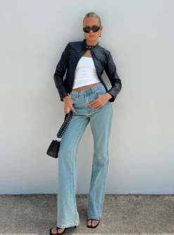 Princess Polly Rome Pants Light Denim Clearance