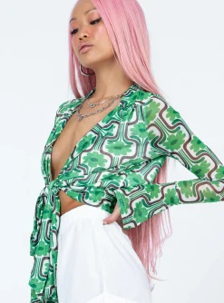 Princess Polly Rosabella Long Sleeve Top  Green Fashion