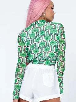 Princess Polly Rosabella Long Sleeve Top  Green Fashion