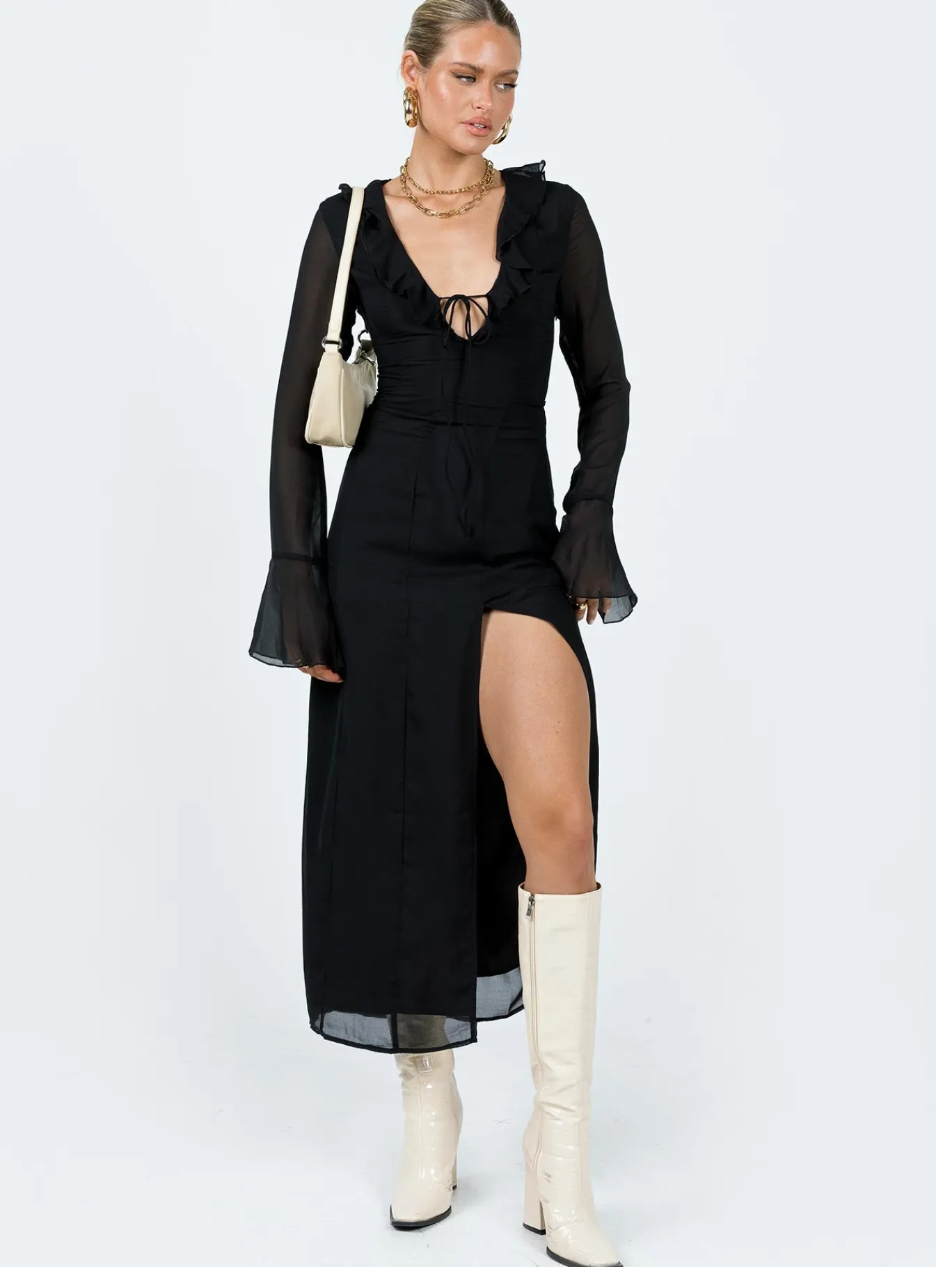 Princess Polly Rosalia Maxi Dress Black Outlet