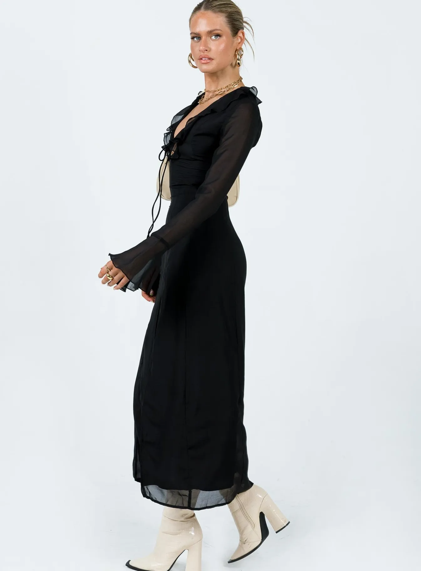 Princess Polly Rosalia Maxi Dress Black Outlet