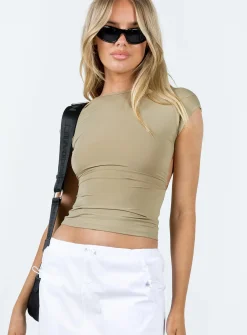 Princess Polly Rosalinda Top  Beige Store