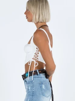 Princess Polly Rosello Top  White Shop