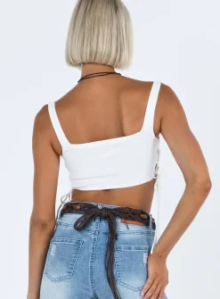 Princess Polly Rosello Top  White Shop