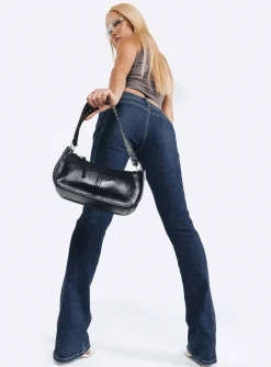 Princess Polly Rourke Low Waist Jeans Dark Wash Denim Blue Denim Fashion