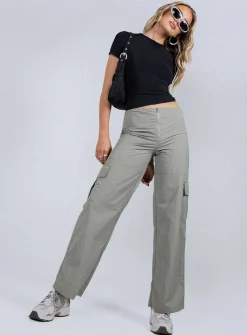 Princess Polly Roy Parachute Pants  Grey Hot