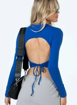 Princess Polly Royalist Long Sleeve Top Blue Hot