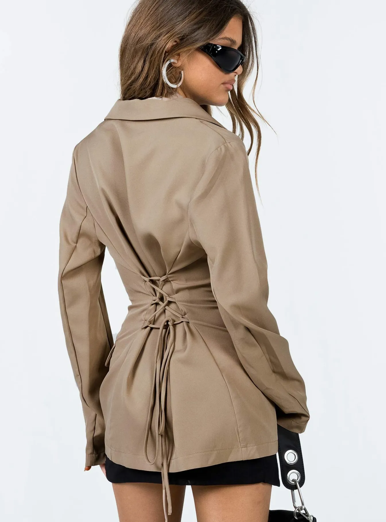 Princess Polly Rozzila Blazer Taupe Brown Online