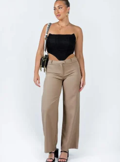 Princess Polly Rozzila Pants Taupe   Brown Sale