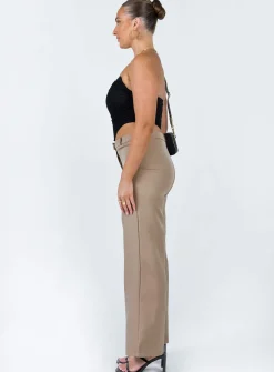 Princess Polly Rozzila Pants Taupe   Brown Sale